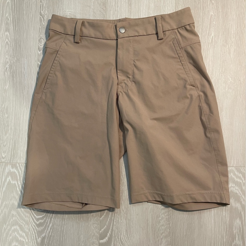 Lululemon Athletica Men's Flat Front Shorts - Tan